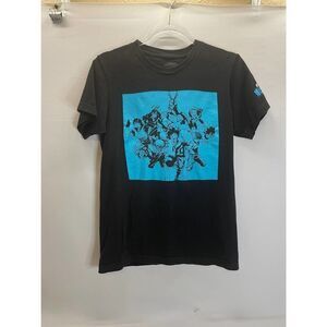 My Hero Academia Graphic T-Shirt Adult Size S Black w Blue Print Front and Back